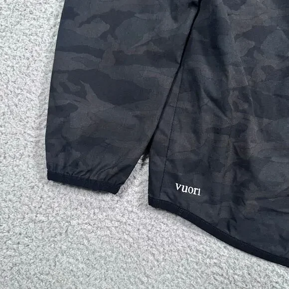 Vuori Outdoor Trainer Shell Jacket Men’s Large Black Camo Full Zip Hooded Hiking - Picture 5 of 8